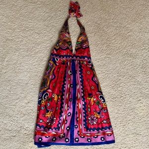 Nicole Miller Studio Silk Halter Dress